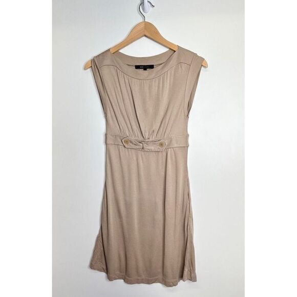 BCBGMAXAZRIA Dress Sleeveless Casual Button Detail Tan Size XS Mini - Picture 4 of 6